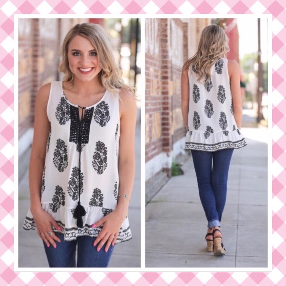 Infinity Raine Boho Chic Ruffle Tunic